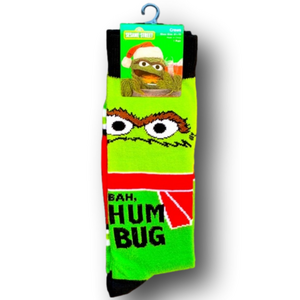 3/$20 Oscar The Grouch “Bah Hum Bug” Christmas Holiday Funny Novelty Crew - New